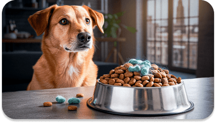 Imagen de perro con alimento